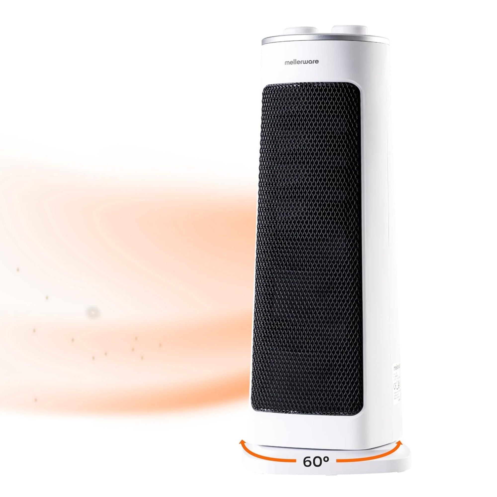Aquecedor cerâmico oscilante Mellerware - Homy! 2000W | 3 funções (incluindo ventilador) | Termostato ajustável | Desligamento automático | <40dB | Co - 1