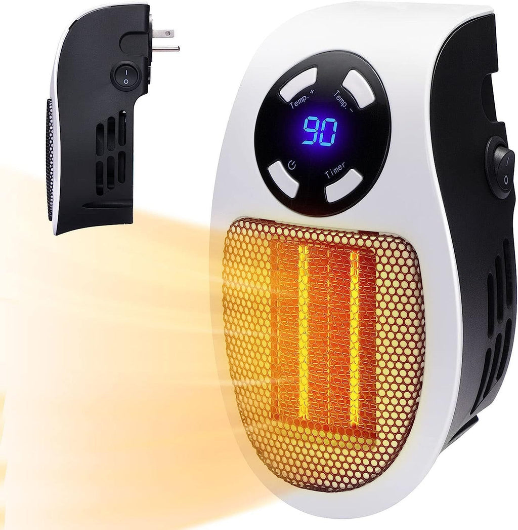 Aquecedor elétrico compacto padrão europeu, com ventilador, termostato, temporizador e controle remoto. - 2