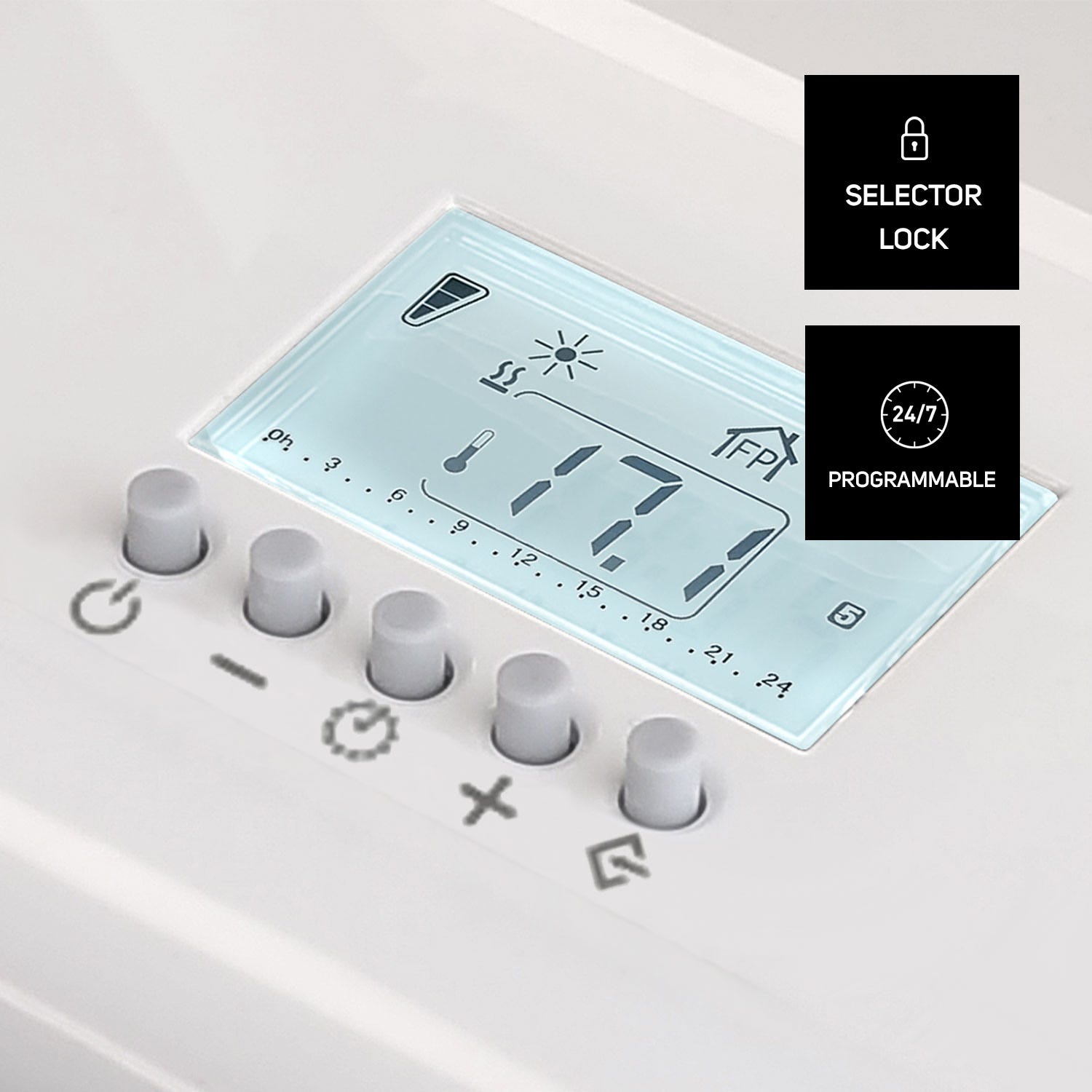 Emissor térmico programável TAURUS Paradiso Ceramic 1500W com tela LCD retroiluminada - 4