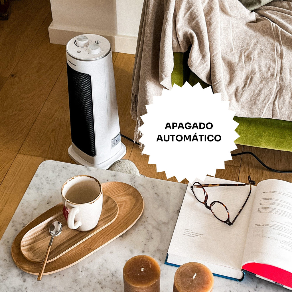 Aquecedor cerâmico oscilante Mellerware - Homy! 2000W | 3 funções (incluindo ventilador) | Termostato ajustável | Desligamento automático | <40dB | Co - 7