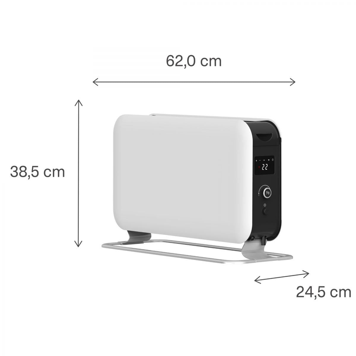 Moinho CO2200LEDMAX Convector eléctrico portátil com termóstato LED 2200W, Branco - 6