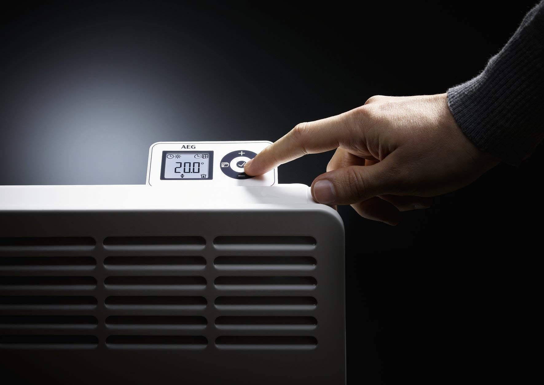 AEG casa Technik 236537 parete Termoconvettore WKL 3005 per circa 30 m², Riscaldamento 3000 W, 5 – 30 gradi C, da appendere a parete, Display LCD, - 4